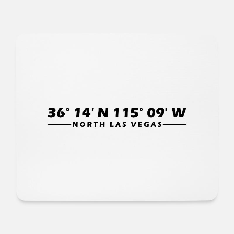 North Las Vegas Koordinaten - Mousepad (Querformat) - Weiß