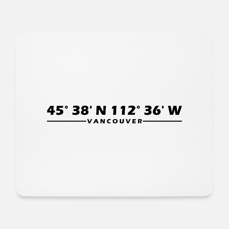 Vancouver Koordinaten - Mousepad (Querformat) - Weiß