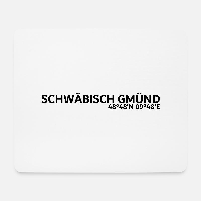Schwäbisch Gmünd Koordinaten - Mousepad (Querformat) - Weiß