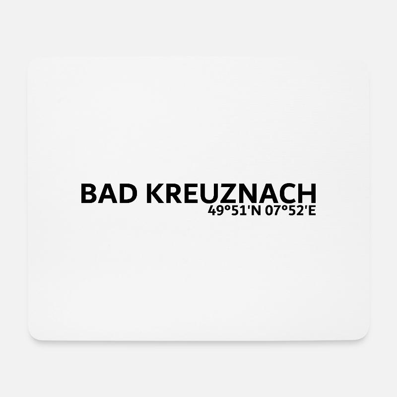 Bad Kreuznach Koordinaten - Mousepad (Querformat) - Weiß
