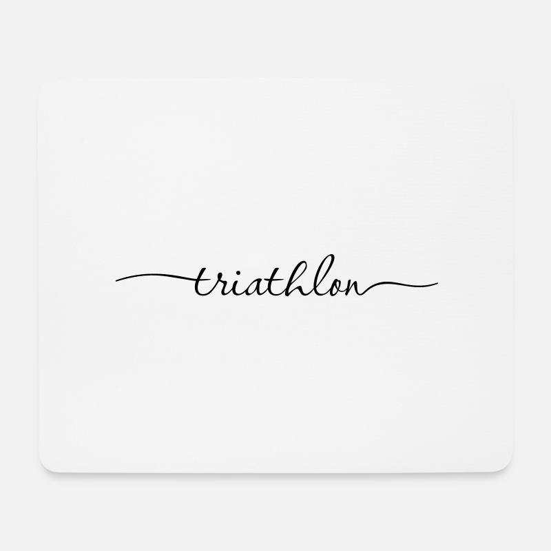 triathlon lettering Typography - Mouse Pad (horizontal) - white