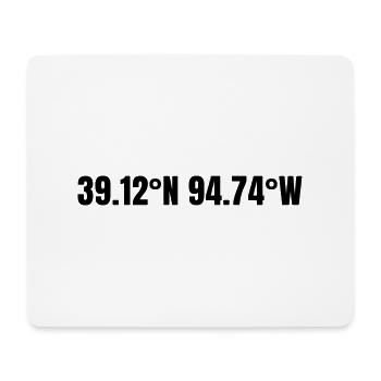 Kansas City, Kansas, USA Coordinates - Mouse Pad (horizontal) - white - Front