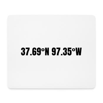 Wichita, Kansas, USA Coordinates - Mouse Pad (horizontal) - white - Front