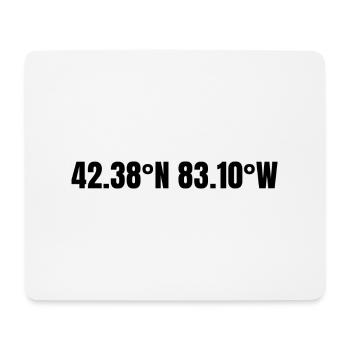 Detroit Michigan USA Koordinaten - Mousepad (Querformat) - Weiß - Vorne