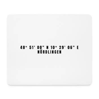 Coordonnées Nordlingen, Bavière - Tapis de souris (format paysage) - blanc - Devant
