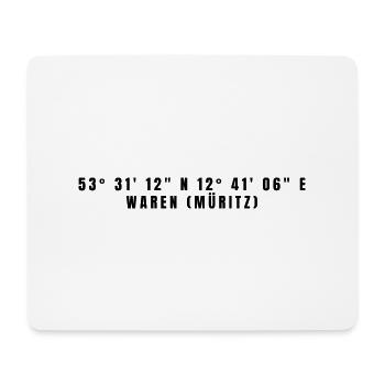Waren (Müritz), Mecklenburg-West Pomerania, coordinates - Mouse Pad (horizontal) - white - Front