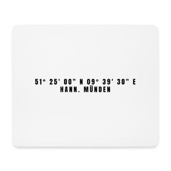 Hann. Münden Niedersachsen Koordinaten - Mousepad (Querformat) - Weiß - Vorne