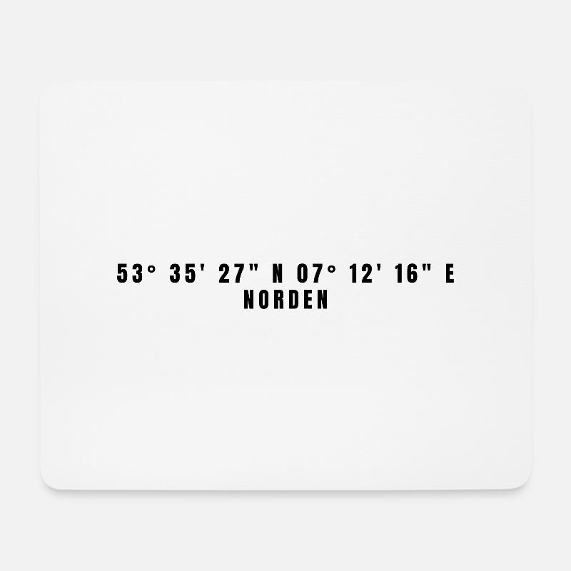 Norden Niedersachsen Koordinaten - Mousepad (Querformat) - Weiß