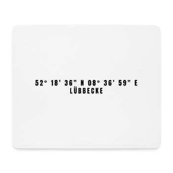 Coordonnées de Lübbecke Rhénanie-du-Nord-Westphalie - Tapis de souris (format paysage) - blanc - Devant