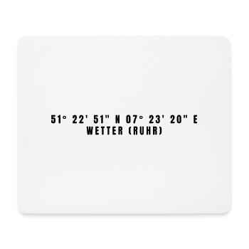Wetter (Ruhr) Nordrhein-Westfalen Koordinaten - Mousepad (Querformat) - Weiß - Vorne