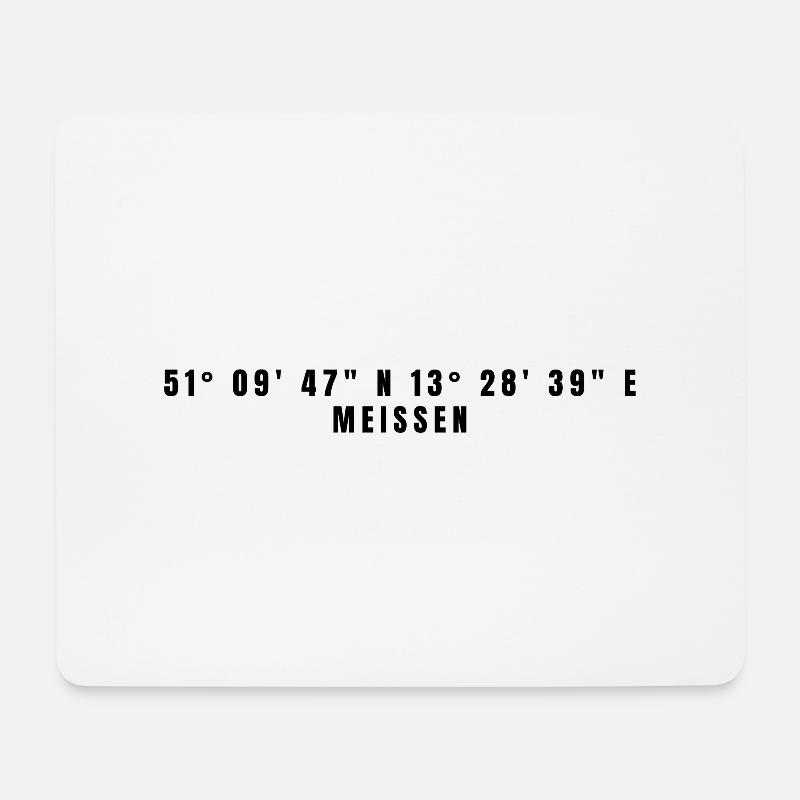 Meißen Sachsen Koordinaten - Mousepad (Querformat) - Weiß