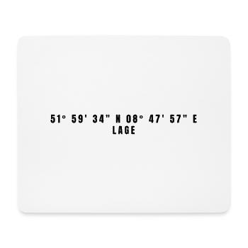 Location North Rhine-Westphalia Coordinates - Mouse Pad (horizontal) - white - Front