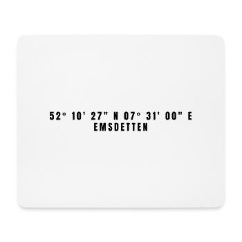 Emsdetten, North Rhine-Westphalia Coordinates - Mouse Pad (horizontal) - white - Front