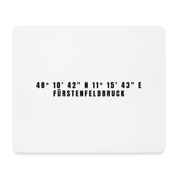 Coordonnées Fürstenfeldbruck, Bavière - Tapis de souris (format paysage) - blanc - Devant