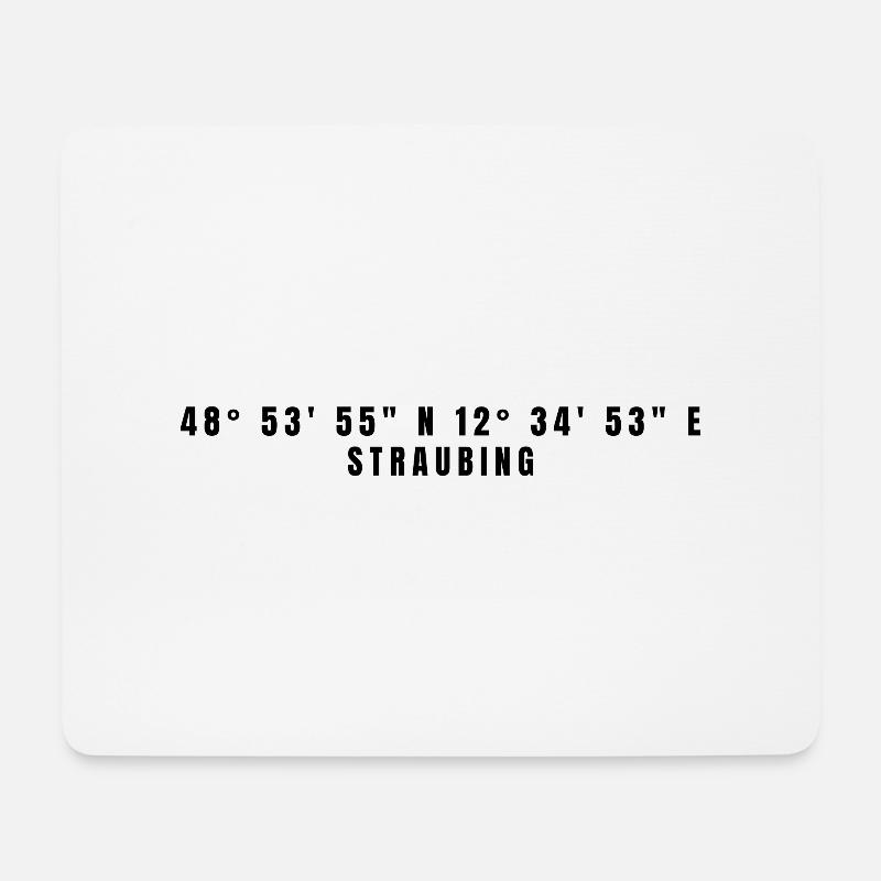 Straubing Bayern Koordinaten - Mousepad (Querformat) - Weiß