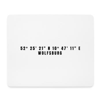 Wolfsburg Lower Saxony Coordinates - Mouse Pad (horizontal) - white - Front