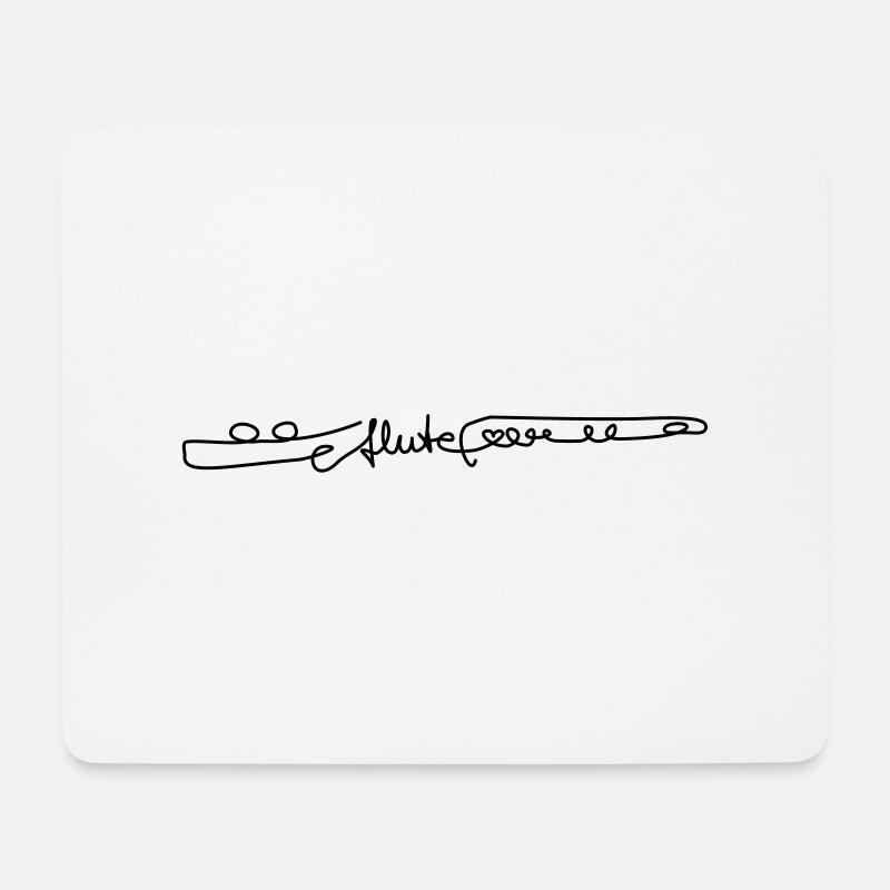 one line c flute - Mousepad (Querformat) - Weiß