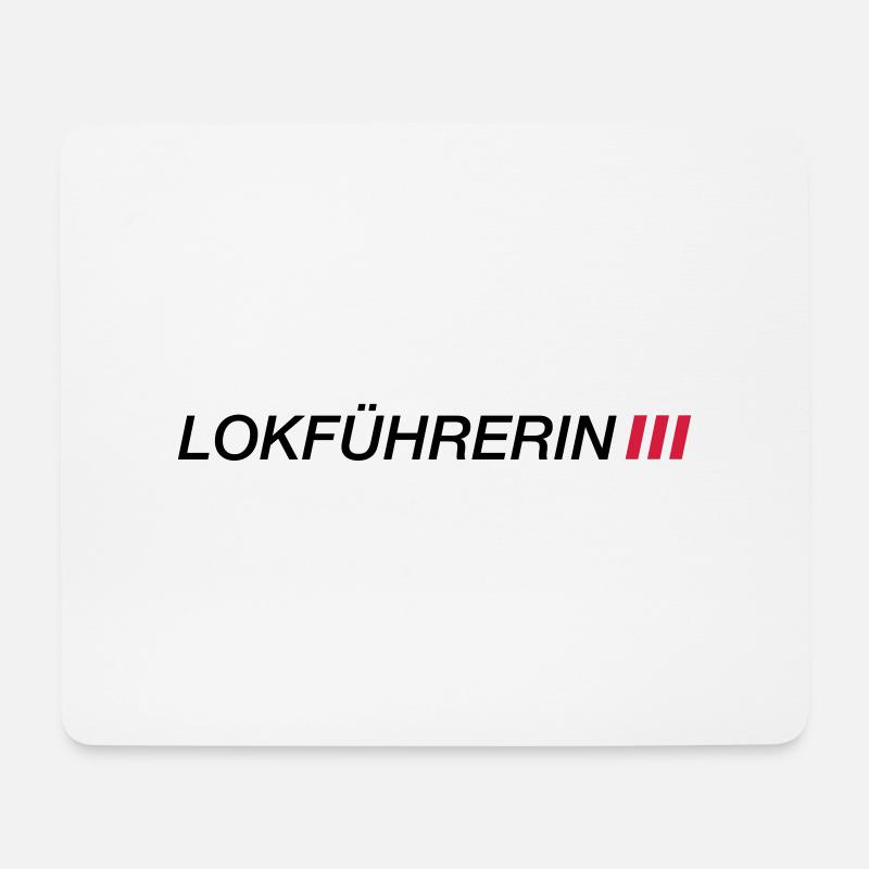 Lokführerin - Schriftzug mit Streifen - Mousepad (Querformat) - Weiß