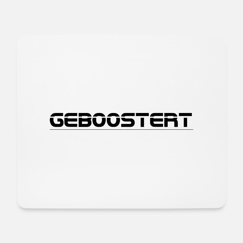 Geboostert schwarz - Mousepad (Querformat) - Weiß