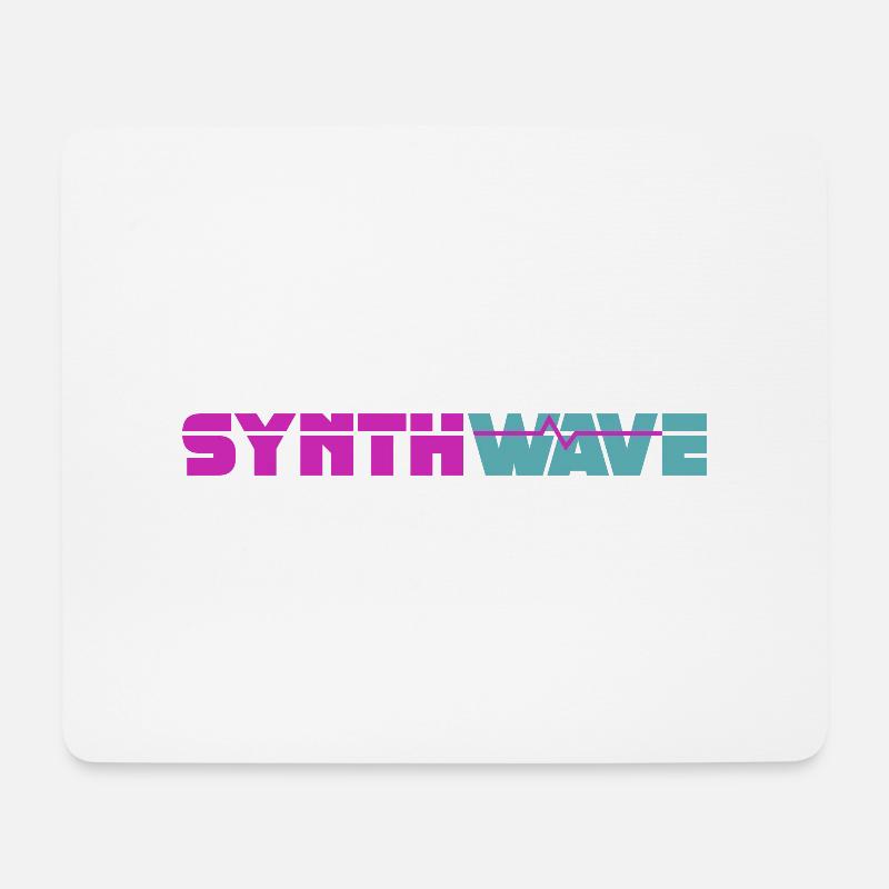 Synthwave - Mousepad (Querformat) - Weiß