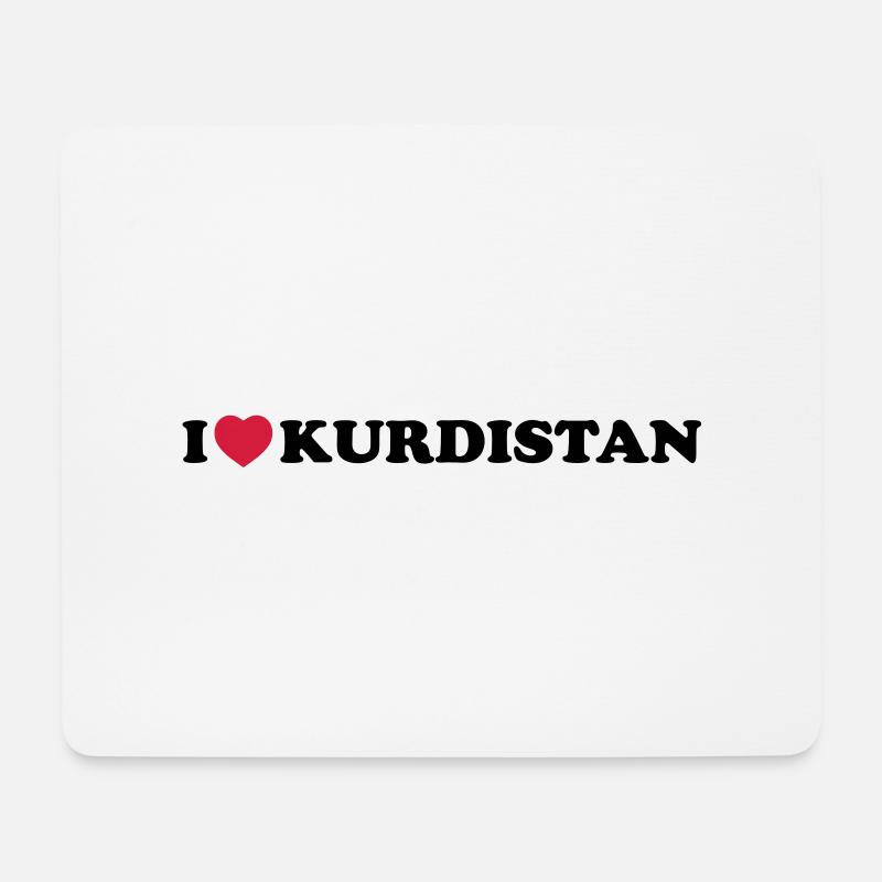 I love Kurdistan - Mousepad (Querformat) - Weiß
