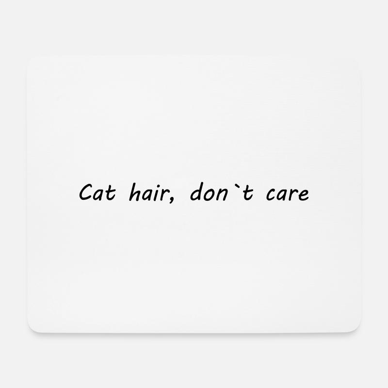 cat hair - Mouse Pad (horizontal) - white
