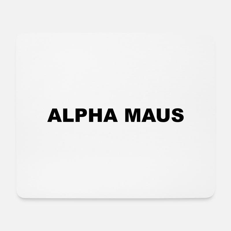 Alpha Maus - Mousepad (Querformat) - Weiß