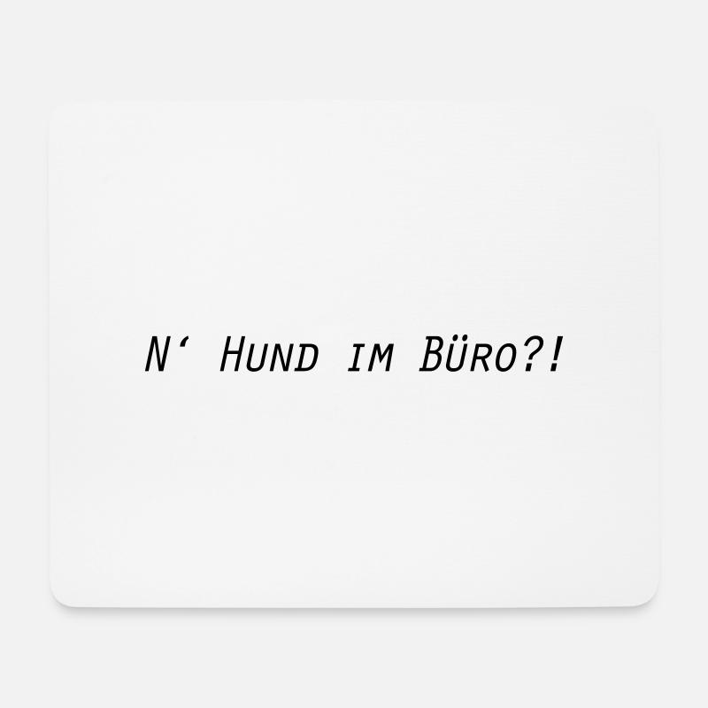 Hund im Büro - Mousepad (Querformat) - Weiß