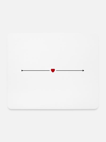 Herzpfeil - Mousepad (Querformat) - Weiß