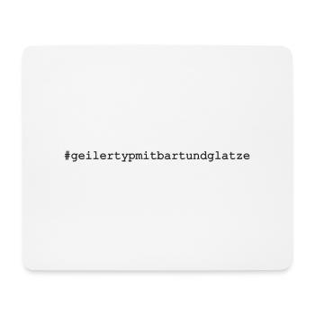 geilertypmitbartundglatze - # geiler Typ mit Bart - Mousepad (Querformat) - Weiß - Vorne