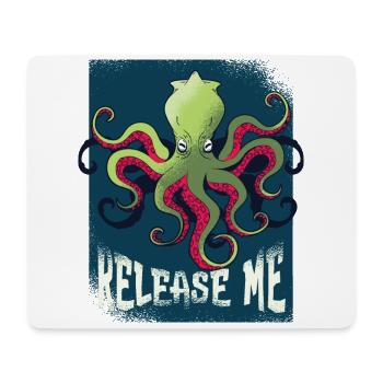 Vintage Krake - Mousepad (Querformat) - Weiß - Vorne