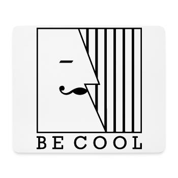 BE COOL - Vintage Mustache Face 1 - Mousepad (Querformat) - Weiß - Vorne