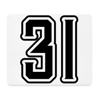 Symbole numérique 31 - Tapis de souris (format paysage) - blanc - Devant