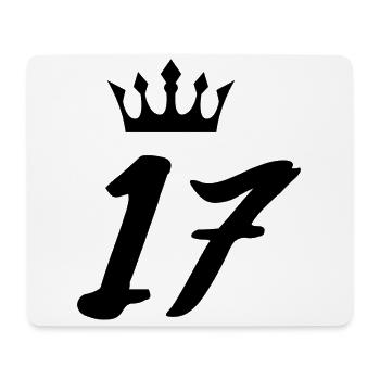 17 Number crown - Mouse Pad (horizontal) - white - Front
