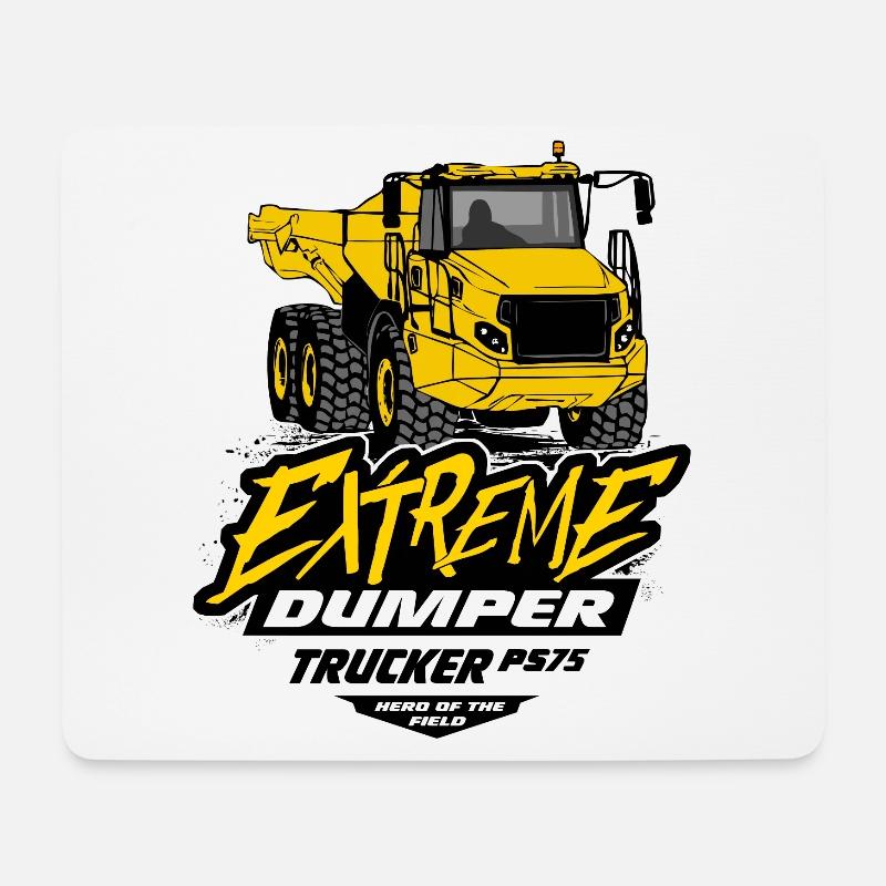 Muldenkipper - Kipplaster - LKW - Truck - Mousepad (Querformat) - Weiß