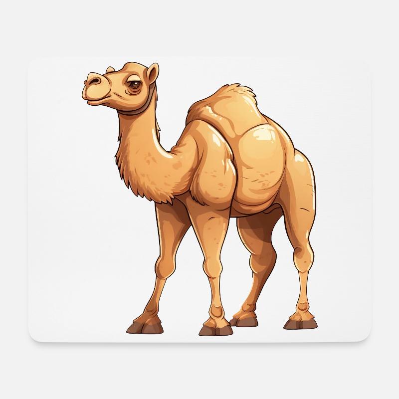 Stilvolles Kamel-Design, Exotisches Motiv für - Mousepad (Querformat) - Weiß