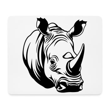 Symbole du bien-être animal rhinocéros - Tapis de souris (format paysage) - blanc - Devant