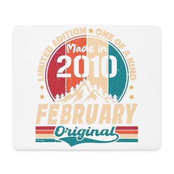 Vintage Geschenk zum 14. Geburtstag geboren im Februar 2010 - Mousepad (Querformat) - Weiß - Vorne