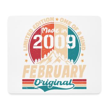 Vintage 15th Anniversary Gift Born in February 2009 - Mouse Pad (horizontal) - white - Front