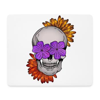 Flower Skull I - Mouse Pad (horizontal) - white - Front