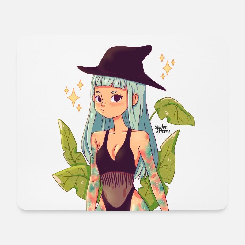 Witch Girl - Mousepad (Querformat) - Weiß
