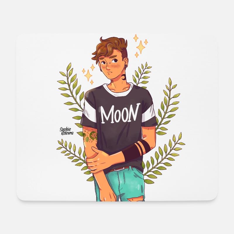 Moon Boy - Mousepad (Querformat) - Weiß