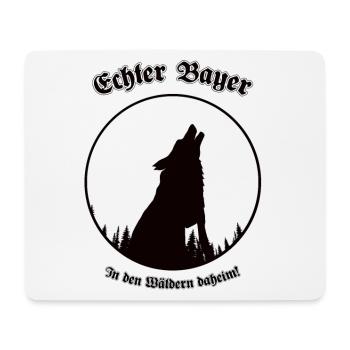 Wolf im Wald - Echter Bayer in den Wäldern daheim - Mousepad (Querformat) - Weiß - Vorne