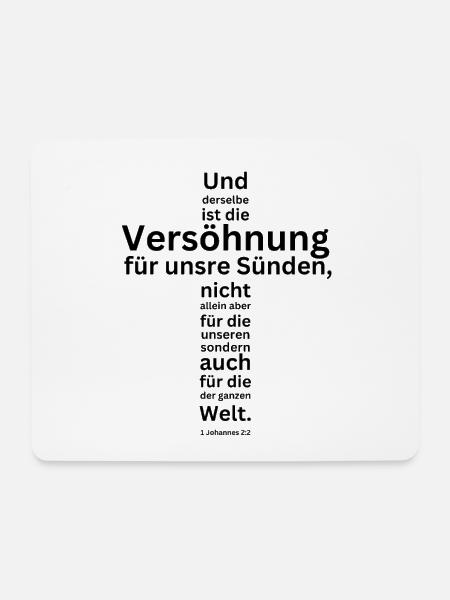 Bibelvers 1. Johannes 2:2 - Mousepad (Querformat) - Weiß