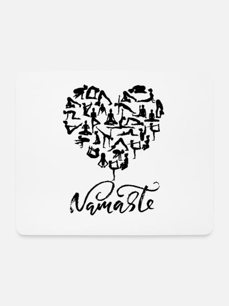 NAMASTE Yoga Herz (4) - Mousepad (Querformat) - Weiß