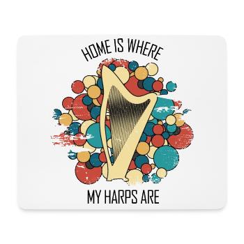 Harfe Geschenk Musikinstrument Musiker Zupfen - Mousepad (Querformat) - Weiß - Vorne