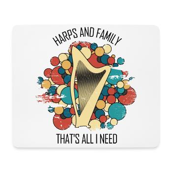 Harfe Geschenk Musikinstrument Musiker Zupfen - Mousepad (Querformat) - Weiß - Vorne