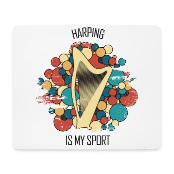 Harpe cadeau Instrument de musique musicien pincement - Tapis de souris (format paysage) - blanc - Devant