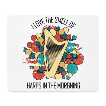 Harpe cadeau Instrument de musique musicien pincement - Tapis de souris (format paysage) - blanc - Devant