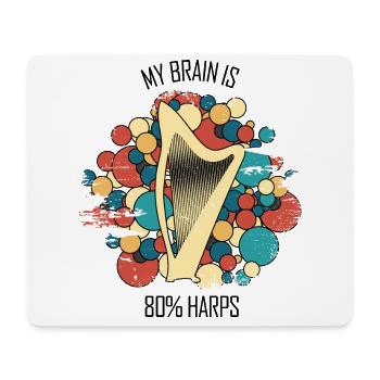 Harfe Geschenk Musikinstrument Musiker Zupfen - Mousepad (Querformat) - Weiß - Vorne